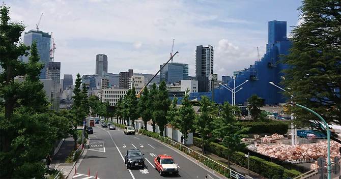 東京都渋谷区の建設工事現場