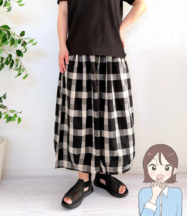 【しまむら】夏パンツの正解じゃん…！サラッと涼しい「ふんわりワイドパンツ」脚の太さが目立ちにくいんです！《購入レビュー》