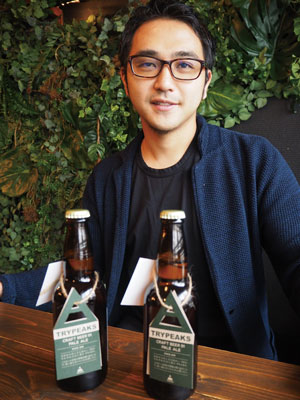 「トライピークス」の山口公大氏。挑戦をコンセプトに「ビールの味やデザインは定期的に変化させる」