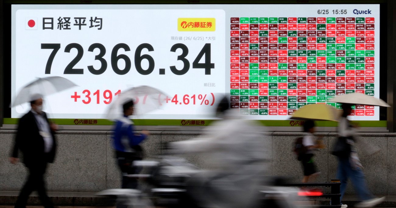 終値で7万2366円34銭を記録した日経平均株価　