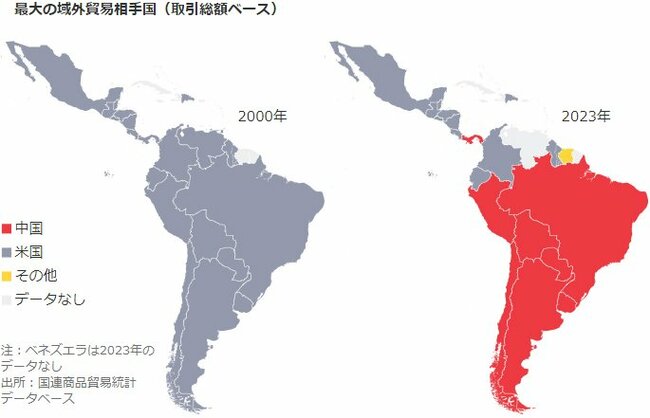 図表：最大の域外貿易相手国（取引総額べース）