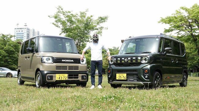 左が「N-BOX JOY」、右が「スペーシア ギア」