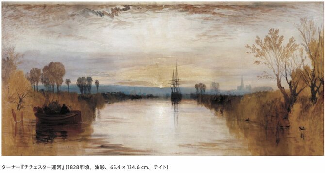 
ターナー『チチェスター運河』（1828年頃、油彩、65.4 × 134.6 cm、テイト）
