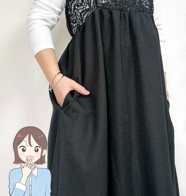 【しまむら】すぽんと着るだけであか抜ける…！2420円の「ふんわりワンピース」胸元のレースが素敵すぎるんです！