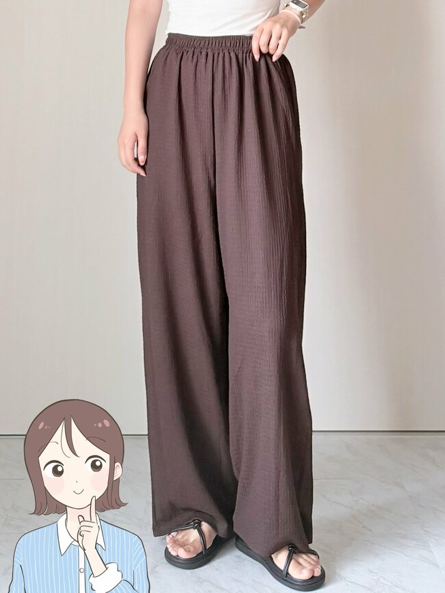 【しまむら】楽ちんすぎて毎日はきたい!1089円の「着痩せワイドパンツ」たっぷり着回せてコスパ抜群!《購入レビュー》