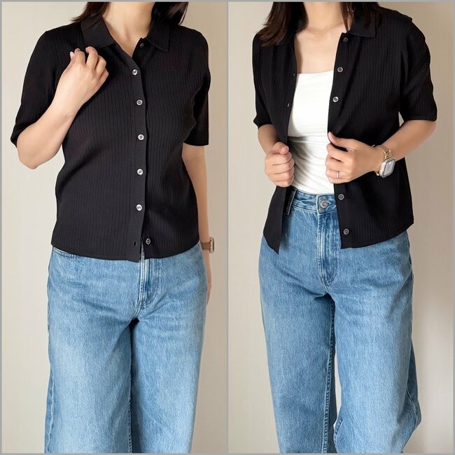 コスパ良すぎて全色欲しくなる！しまむらの「1639円トップス」着るだけで細見えするシルエットが素敵！