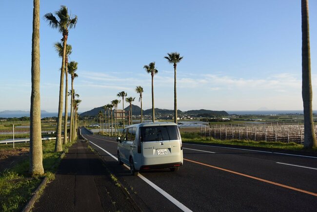 ステップワゴンe:HEV AIRで薩摩半島南端、長崎鼻へと続く道を行く