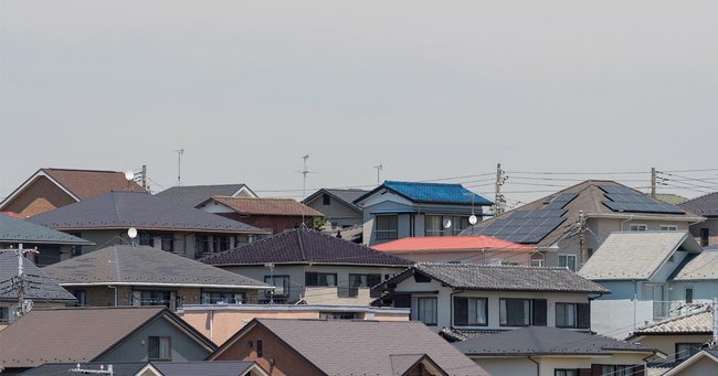 住宅街の屋根