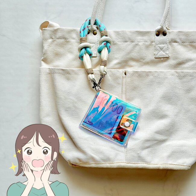 もう普通の財布に戻れないかも…！ダイソーの「ぺたんこ財布」お札が折らずに入るし、カギやカードも収納できて嬉しい！