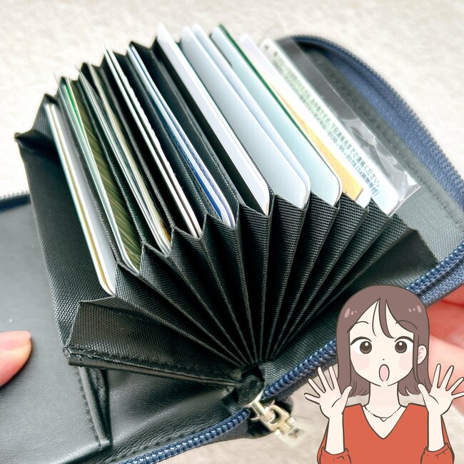 カードや診察券が22枚入る…!ワークマン新作の「980円ミニ財布」ガバッと開いて取り出しやすい!