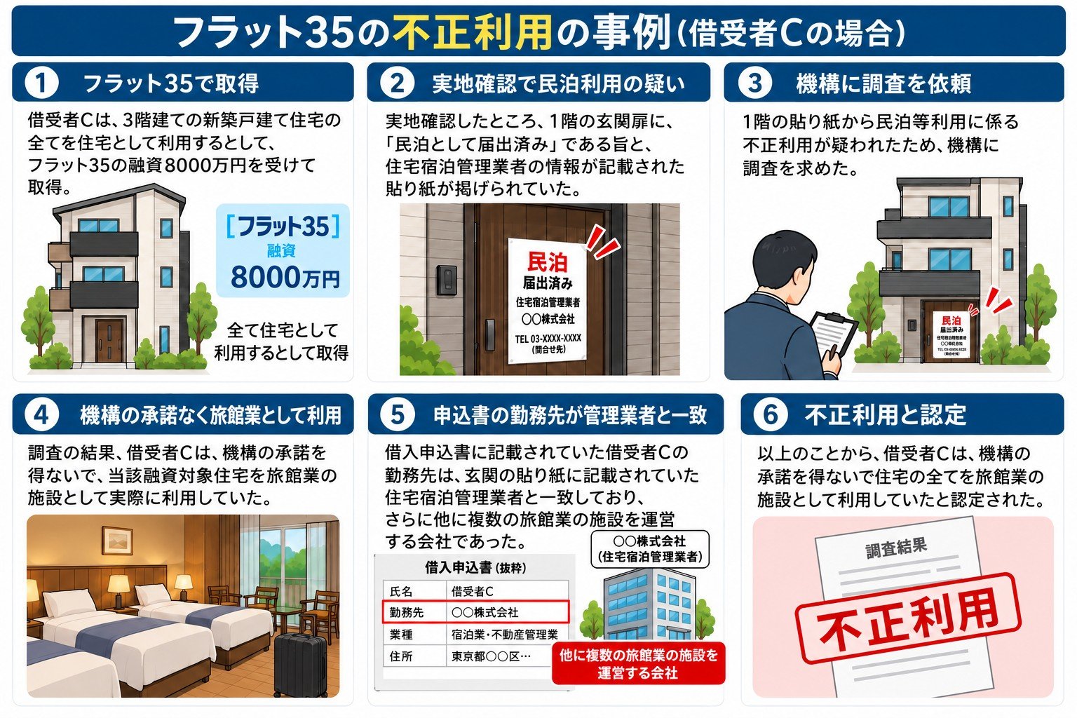 フラット35の不適正使用の事例