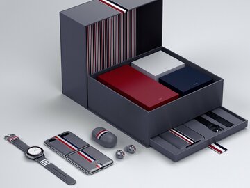 折りたたみスマホ「Galaxy Z」Thom Browneとコラボしたセット