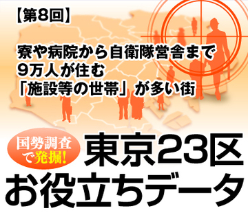 寮や病院から自衛隊営舎まで9万人が住む「施設等の世帯」が多い街