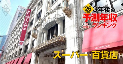 スーパー・百貨店業界「3年後の予測年収」21社ランキング【2026年版】5位セブン＆アイ、3位三越伊勢丹、1位は？