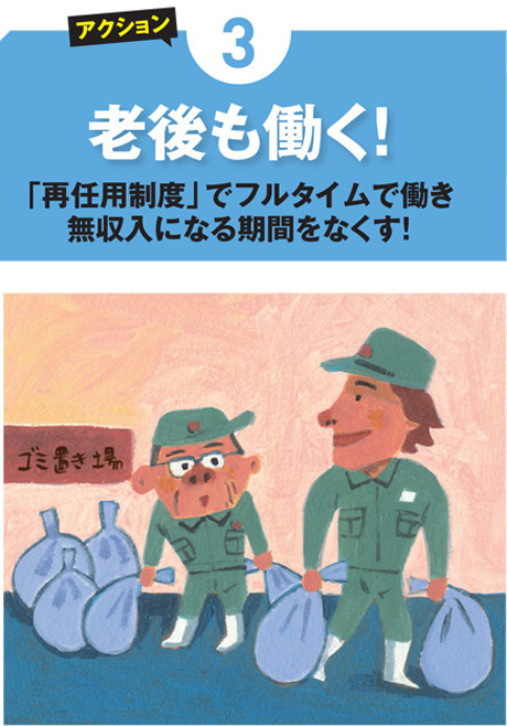 老後生活を防衛方法!その3:老後も働く!「再任用制度」でフルタイムで働き無収入になる期間をなくす! 老後生活を防衛方法!その3:老後も働く!「再任用制度」でフルタイムで働き無収入になる期間をなくす!