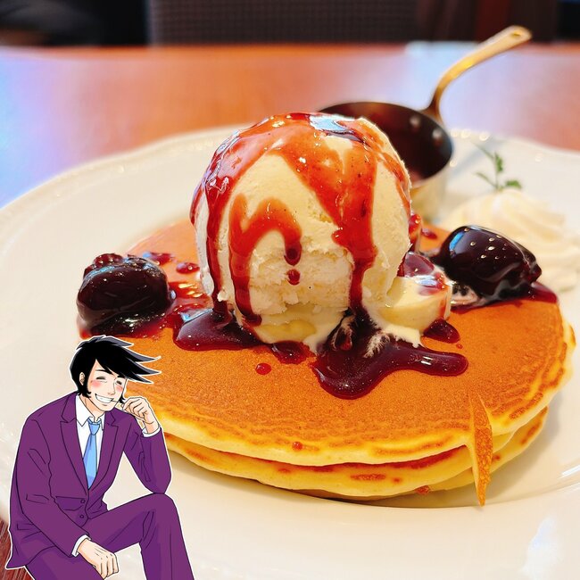 「期待の2倍以上美味しかった」「また食べたい」ロイヤルホストの“てんこ盛りパンケーキ”チェリーがごろごろで、どこを食べても美味しい！「アイスにクリームものっかってて満足度高い」