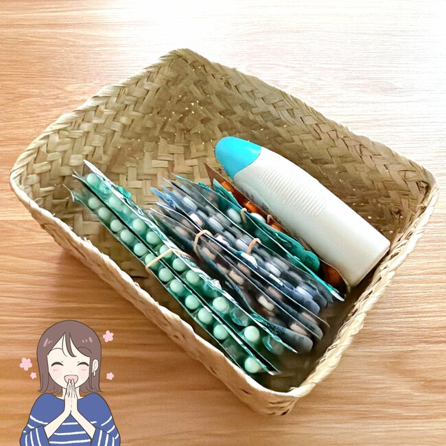 「置いてるだけでかわいい！」「早く買えばよかった」無印良品の“オシャレ収納かご”リモコンや薬がスッキリ片付いた！「何個あってもいい」
