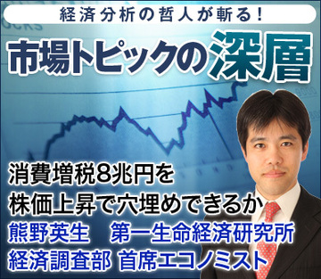 消費増税8兆円を株価上昇で穴埋めできるか――熊野英生・第一生命経済研究所 経済調査部 首席エコノミスト