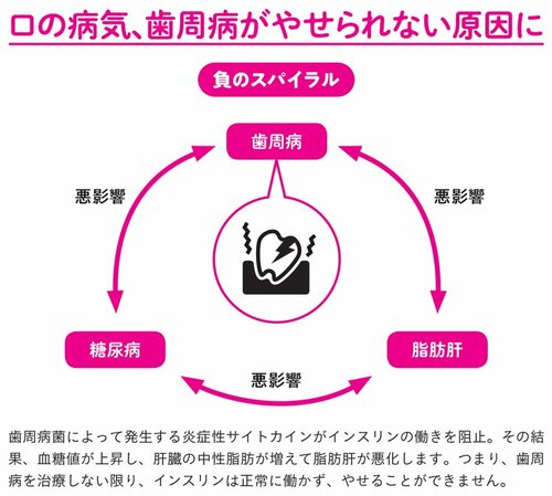 図表：口の病気、歯周病がやせられない原因に