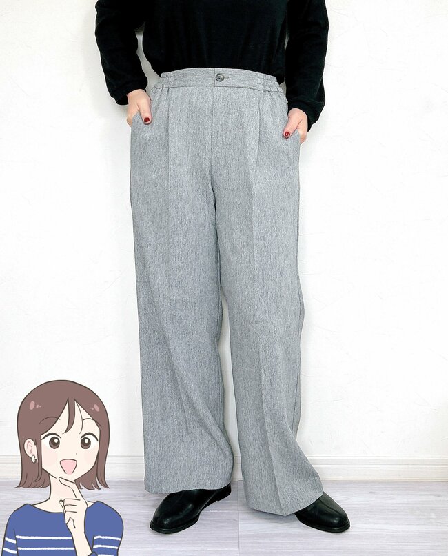 「勢いで3色買いしました」グローバルワークの“シワになりにくいパンツ”楽ちんなのにオシャレで手放せない…!「太ももがスッキリ」「1年中履ける」