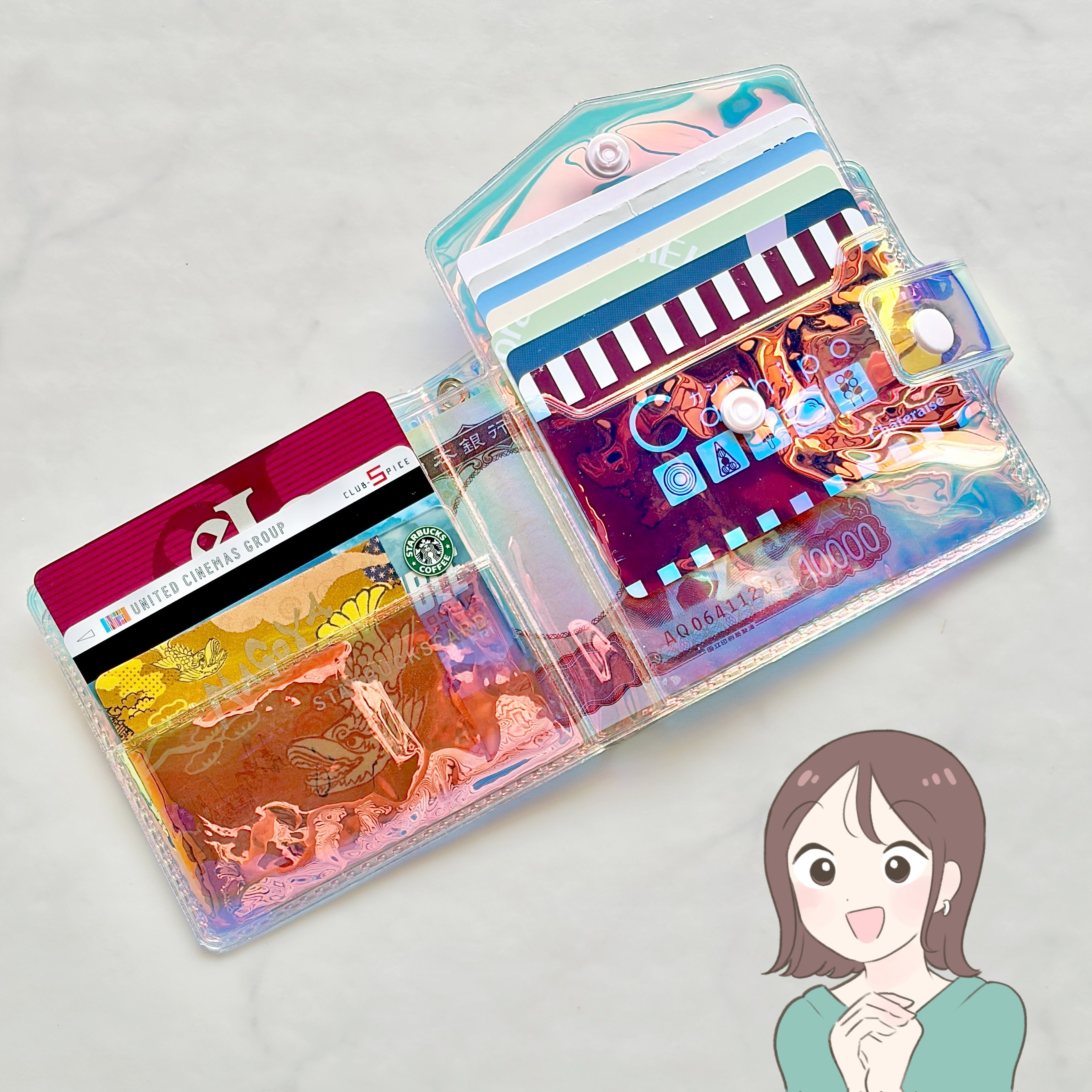 もう普通の財布に戻れないかも…！ダイソーの「ぺたんこ財布」お札が折らずに入るし、カギやカードも収納できて嬉しい！