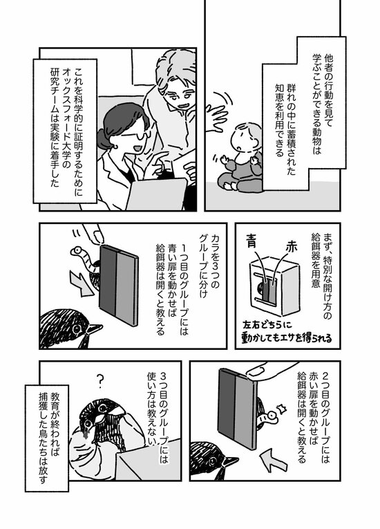 【マンガ】洞窟で冬眠から目覚めたばかりのコウモリの頭蓋骨をクチバシで破り、汁気の多い脳を食べる「すごい鳥」とは？