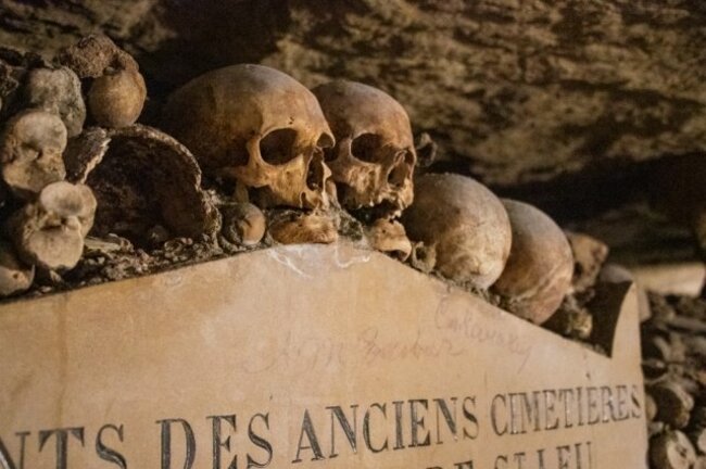 パリの「地下墓地」に観光客行列、600万体の遺骨が納まる迷宮に戦慄【写真付き】