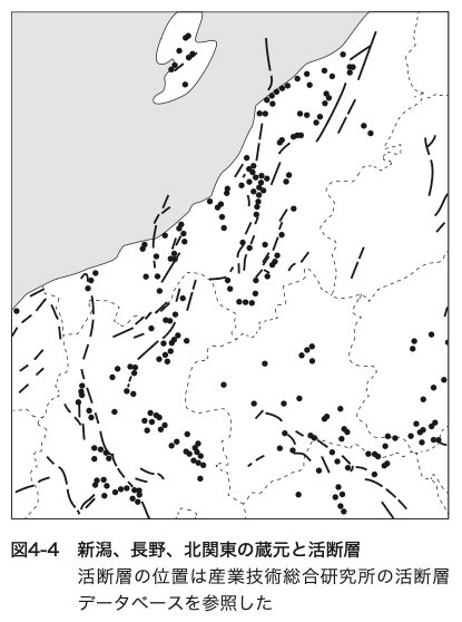 図表：新潟、長野、北関東の蔵元と活断層