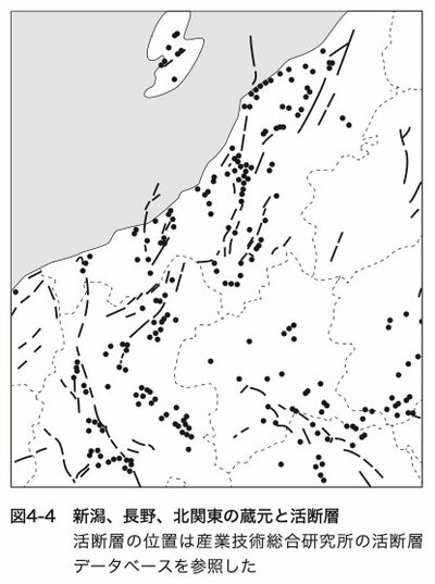図表：新潟、長野、北関東の蔵元と活断層