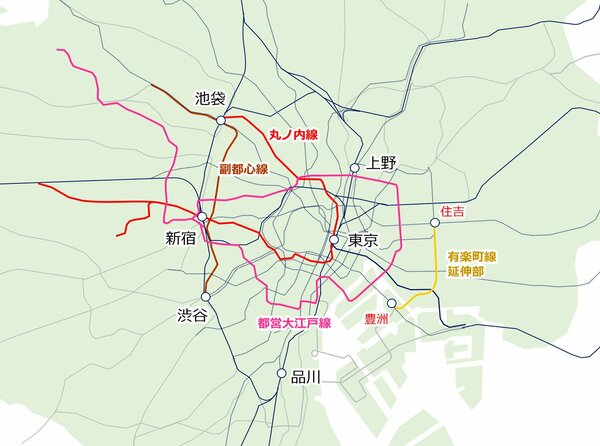 図表：東京都心の路線