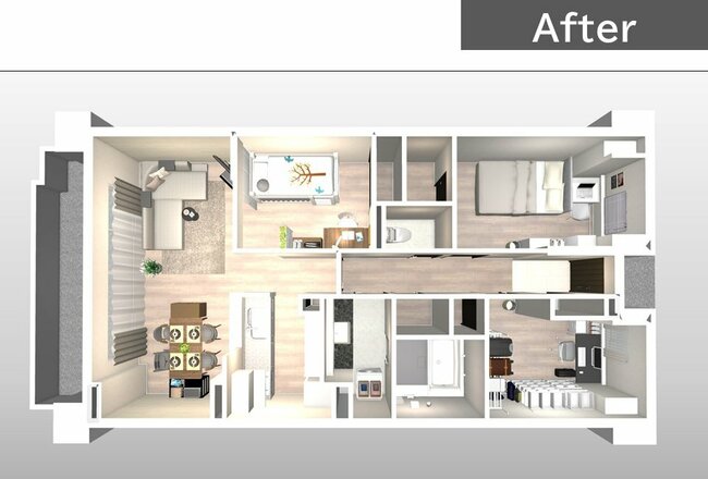 After-動線がシンプルになることで片付けやすい部屋に