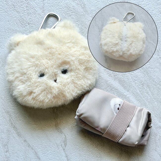 「とにかく可愛い」「2色購入しました」3COINSの“もふもふエコバッグ”見るたびに癒やされる！「家族にプレゼントします！」