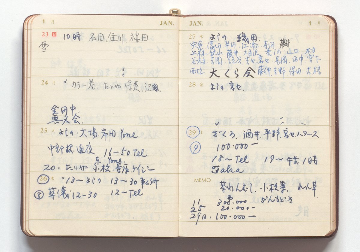 辻トシ子の1977年の手帳