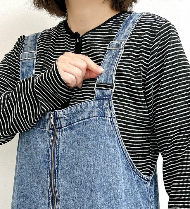 【しまむら】すぽんと着るだけでかわいい！2420円の「着痩せジャンスカ」まるっと体型カバーできて楽ちん！