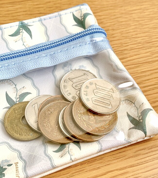 カードや診察券が50枚も入った…!セリアで見つけた「ミニ財布になるポーチ」小銭の量がひと目でわかって便利!《購入レビュー》