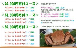 「長万部町」への「ふるさと納税」でもらえる毛ガニ