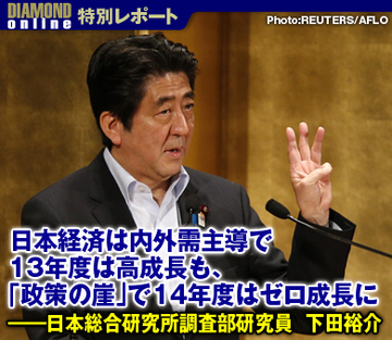 日本経済は内外需主導で13年度は高成長も、「政策の崖」で14年度はゼロ成長に――日本総合研究所調査部研究員　下田裕介