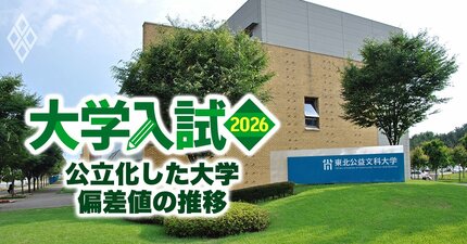 「私立大学の公立化」は本当に成功しているのか？定員割れ・経営難が背景、来春以降に東北公益文科大と九州看護福祉大も公立大学に【公立化した12大学の偏差値推移】