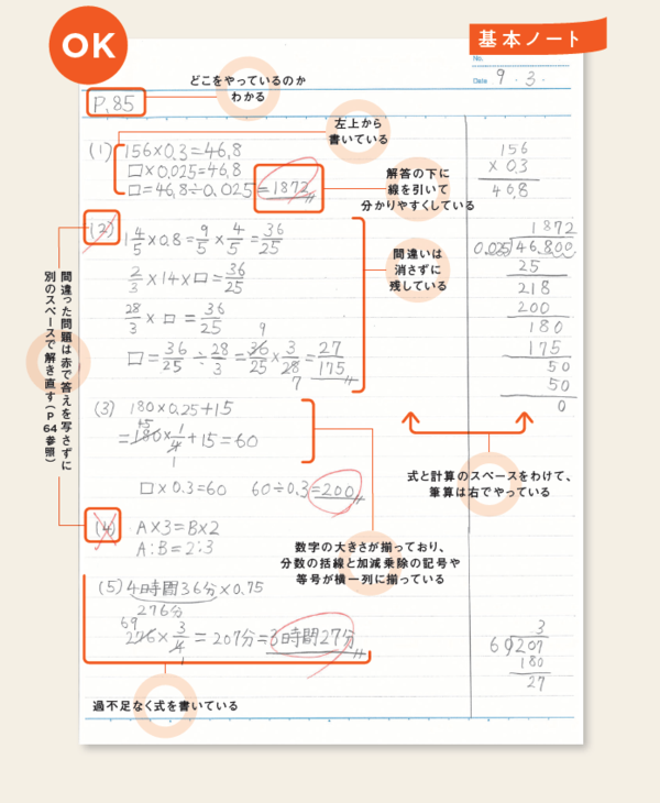 【要注意】算数の成績が伸びない子がやっている「5つのNGノート習慣」