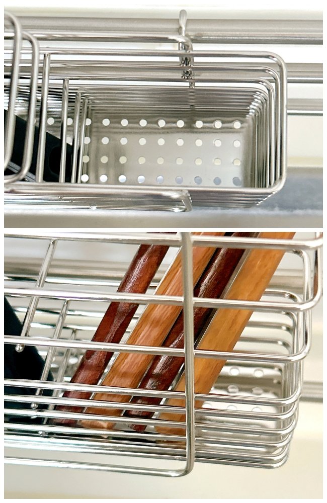 シンクの奥に置けちゃった!ニトリの「浮かせるキッチン収納」が画期的すぎる…!水筒やまな板もスッキリ片付きます!