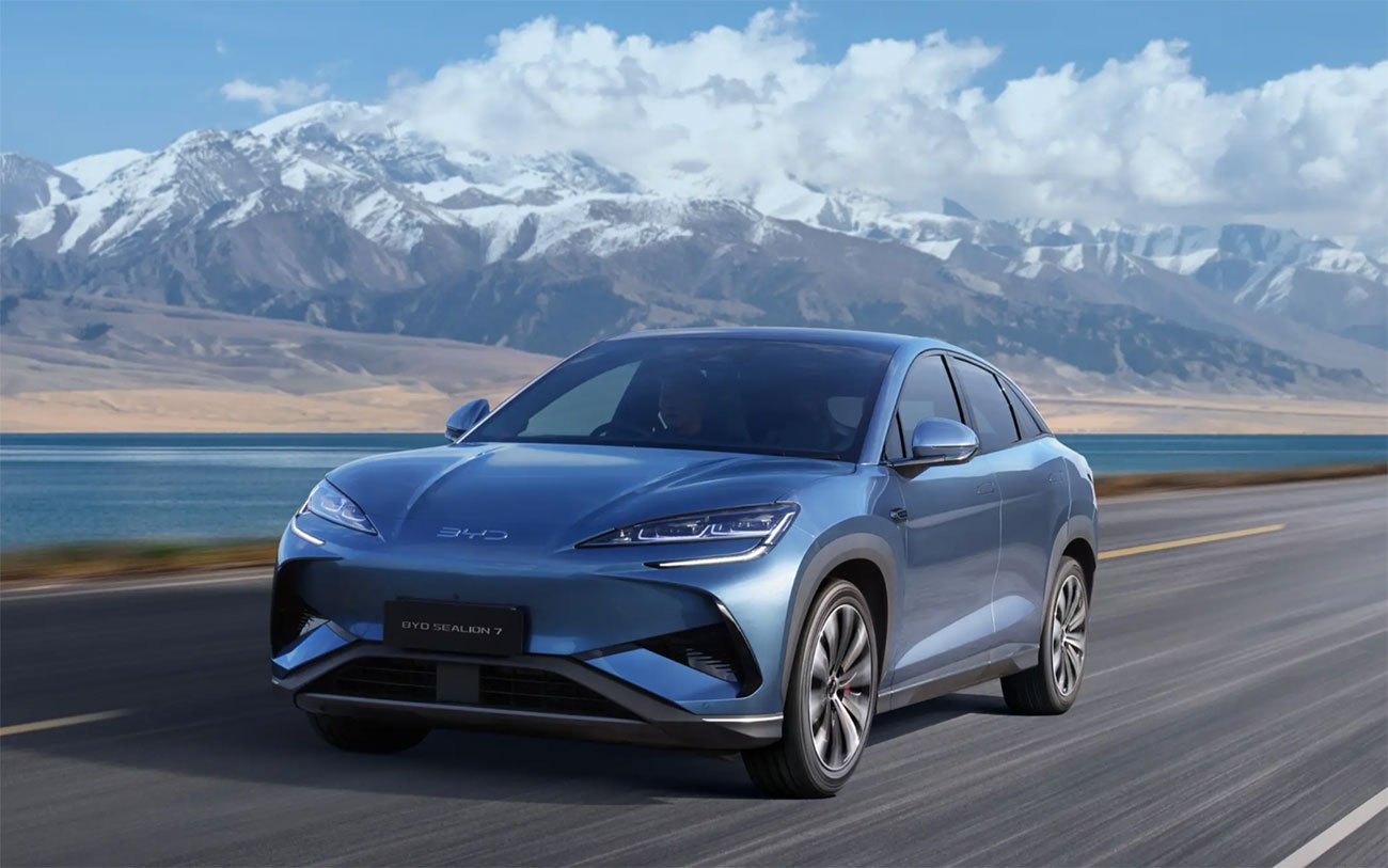 BYD「シーライオン7」。日本で発売された同社の個人向け乗用車としては4番目（広報写真）