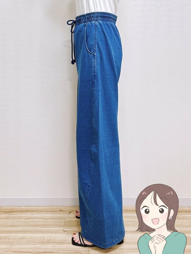楽ちんすぎて毎日はきたい！GUの「デニムみたいなスウェットパンツ」どこから見てもシルエットがきれい！《購入レビュー》