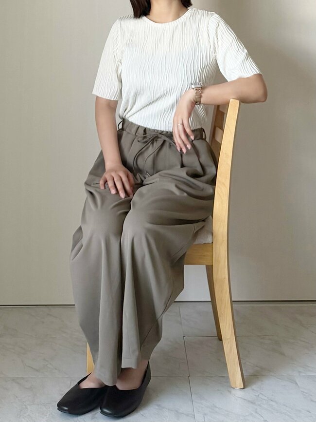 【しまむら】下半身が綺麗に見える！1639円の「高見えワイドパンツ」ぽわんとしたシルエットでオシャレ！《購入レビュー》