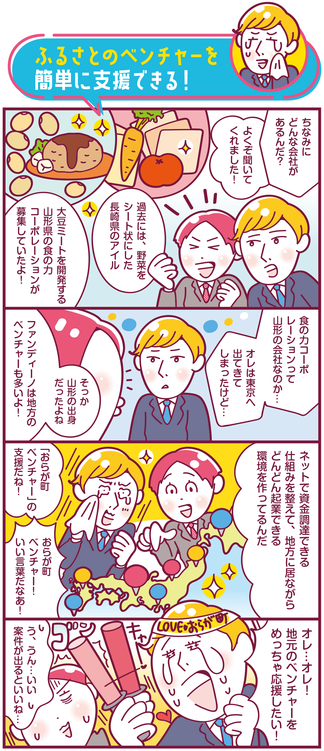 ふるさとのベンチャーを簡単に支援できる！