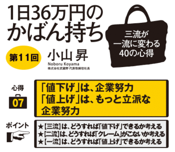 「値下げ」は、企業努力「値上げ」は、もっと立派な企業努力★【三流】は、どうすれば「値下げ」できるか考える★【二流】は、どうすれば「クレーム」がこないか考える★【一流】は、どうすれば「値上げ」できるか考える