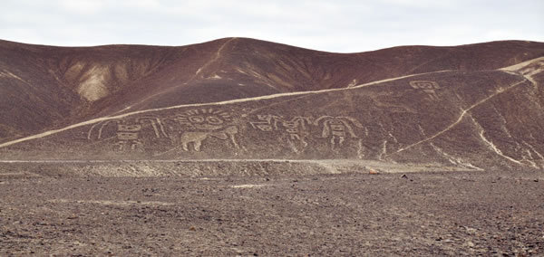 【ペルー】ナスカ<br />熱砂が渦巻く大地に人型の不思議な地上絵を発見！