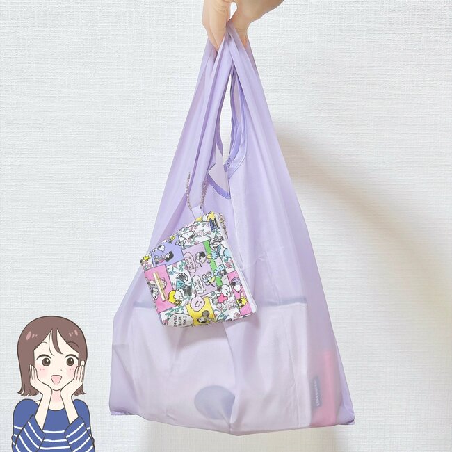 360度どこから見ても可愛い!アフタヌーンティー×スヌーピーの「ポーチ付きエコバッグ」ミニ財布としても使えて便利!《購入レビュー》
