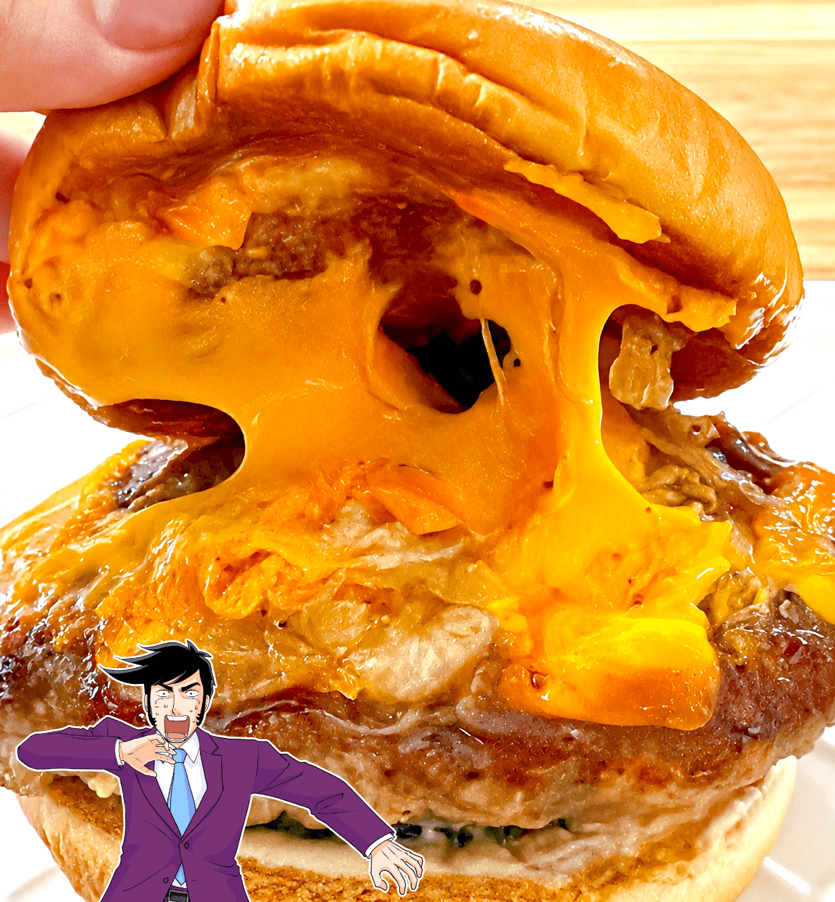 「激ウマでびびった」モスバーガーの“衝撃すぎるランチセット”お肉がはみ出てるんだけど…!「なんコレ~美味しすぎぃ~」「これでもか、というくらいチーズのってて美味」