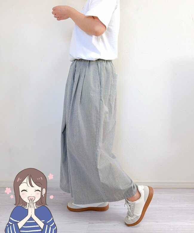 「即買いしました」無印良品の“スカートみたいなパンツ”が体型カバーできて楽ちん！「これからヘビロテ」「上品で可愛く見えます」