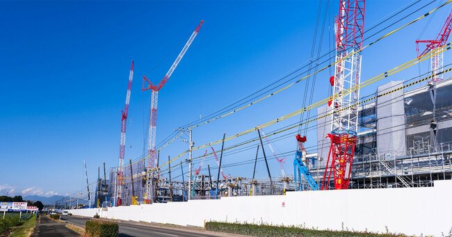 熊本県菊陽町に建設中の台湾積体電路製造（TSMC）新工場